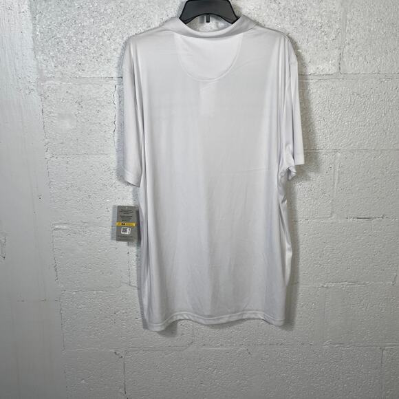 PGA TOUR Men's Athletic Fit Terrain Print Short Polo Shirt Bright white XXL - Picture 5 of 7